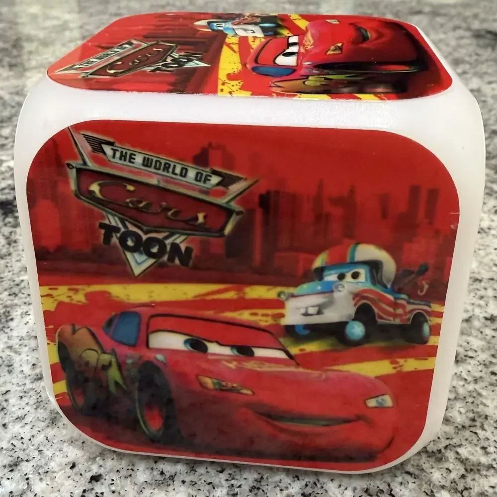 CARS Cube Shaped LED Night Light Glowing Color Changing Alarm Clock